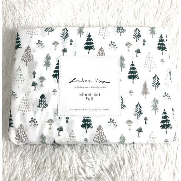 London Kaye Full Bed Sheet Set Christmas Tree Print Winter 4 Pieces OEKO TEX - Picture 9 of 9